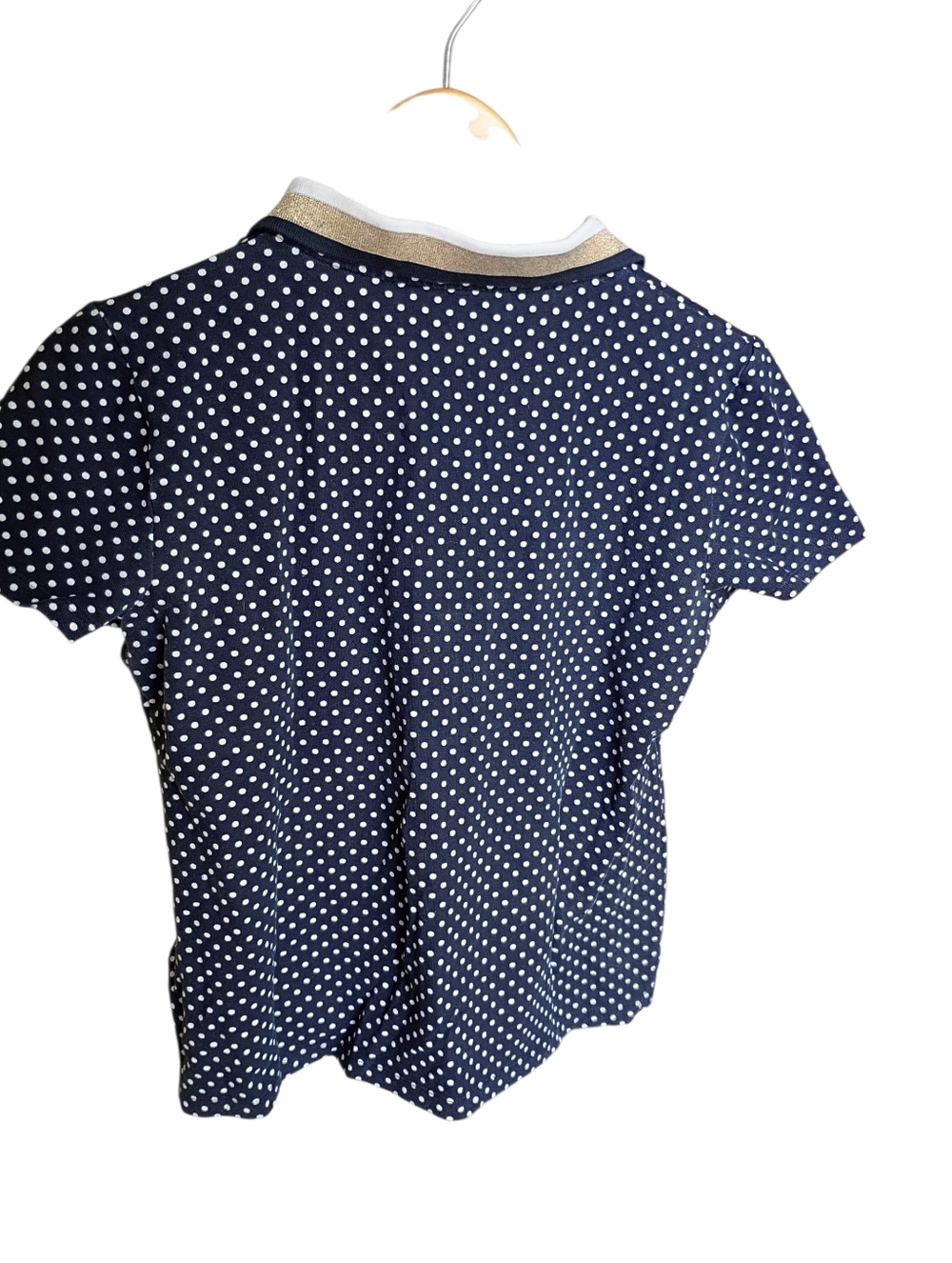 Tommy Hilfiger Navy Blue And Polkadot Polo Top Size Medium - Picture 5 of 7